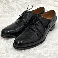 [美品] ジャランスリワヤ　ウイングチップ　レースアップシューズ　エナメル　黒のサムネイル
