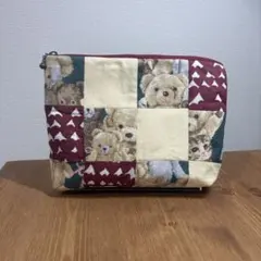 フラットポーチ 可愛いパンダA ハンドメイド（おまとめ値引き有り