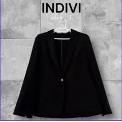 INDIVI テーラードジャケット 40 ダークグリーン