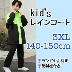 レインコート キッズ 緑 セパレート 150cm 上下セット 通学 梅雨
