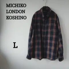 【訳あり】ミチコロンドン コシノ チェックシャツ 長袖 メンズ L ボタンダウンのサムネイル