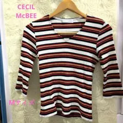 ◇美品◇CECIL McBEE ニット M ボーダー レッド ネイビー ホワイト