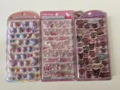 ハローキティ　ボンボンドロップシール第一弾　うるちゅるポップシール　3枚セット