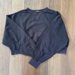 ダークブラウン クルーネック トレーナー