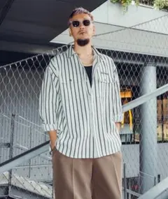 Subciety サブサエティ ストライプシャツ サイズM