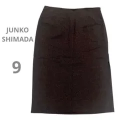 【ジュンコシマダ】日本製　タイトスカート　ラメ　ドット柄　スリット入り　膝下のサムネイル