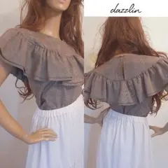 dazzlin　ダズリン　ダブルフリルコンパクトトップス　半袖　ブラウス　シャツ