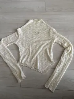 ハート刺繍入り ポップコーン 長袖トップスのサムネイル