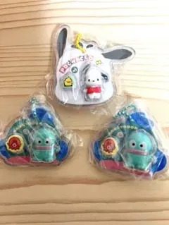 サンリオキャラクターズ　パッケージチャーム　ハンギョドン2つ＋ポチャッコ