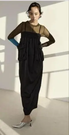 OMMO IRREGULAR SHIRRING COCOON CAMI OP - メルカリ