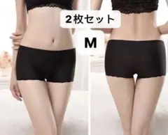 ⚫︎2枚⚫︎ 1分丈　ボクサー パンツ　ヒップハング　ボックスショーツ　響かない　黒