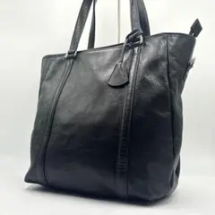 美品 アニアリ トートバッグ A4可 レザー ビジネス カモフラ キーリング 黒