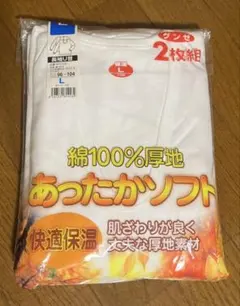 グンゼ あったかソフト 長袖U首 2枚組 Lサイズ
