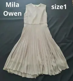 Mila Owen プリーツ ロングワンピース 1 美品 ベージュ