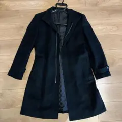 COMME CA DU MODE 黒 チェスターコート ウエストベルト付き