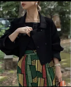 【Ameri vintage】JACKET LIKE SHORT KNIT