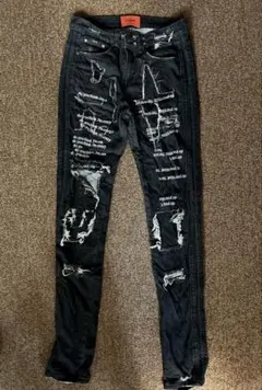 EV BRAVADO エブ ブラバド ダメージ加工 スキニーパンツ 刺繍デニム