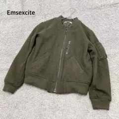 【エムズエキサイト】MA-1 中綿 ブルゾン カーキ スウェード カジュアル M