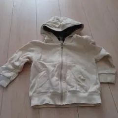 90 パーカー　上着　ジッパー　長袖　ベージュ