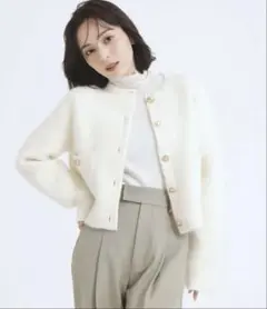 ma♡ 様専用　anuans ノーカラーニットジャケット　ニットセット