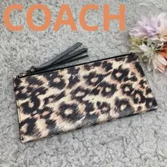 COACHコーチ❣️長財布コインケース豹柄レディースブランドロゴのサムネイル
