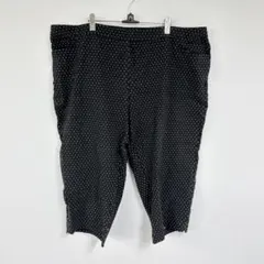 GEORG【4X/14XG】ドット柄パンツ ブラック ワイド ゆったり