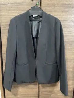 新品未使用 ノーカラーブラックジャケット ブラック 9号