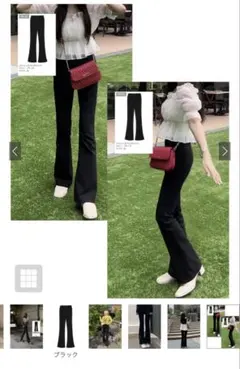 新品ストレッチフレアパンツL size