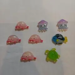 (訳あり品) 海の生き物 ラメ入りシール 8個セット