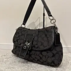 コーチ ワンショルダーバッグ ソーホー シグネチャー 黒 6171 - メルカリ