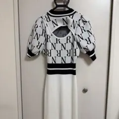 rienda 2way Rロゴラインknitワンピース(ロング)