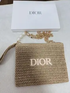 最後1点ディオール DIOR BEAUTY ストロー素材 ベージュ バッグ - メルカリ