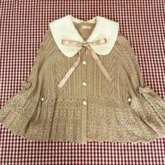 美品　axesfemmPOETIQUEアクシーズ　ティペット付アワピンクポンチョ