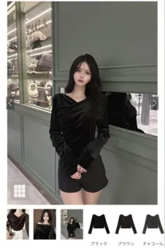 ま*様 新品未使用♡ブラックドレープトップス