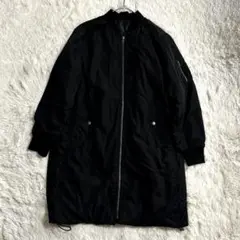 GU ジーユー MA-1 ジャケット ロング丈 黒 シンプル Lサイズ