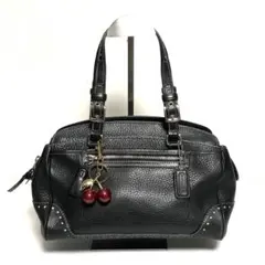 【希少】MICHAEL KORS レザー スタッズトートバッグ　巾着風　チャーム 希少】MICHAEL KORS レザー スタッズトートバッグ 巾着風 チャーム