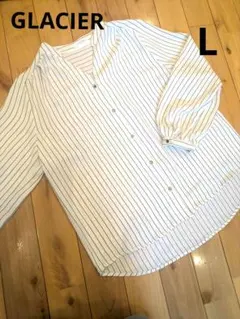 GLACIER ストライプ ブラウス Lサイズ