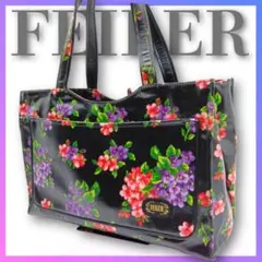 FEILER フェイラー トートバッグ ハンドバッグ 花柄 黒 レディース