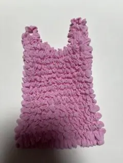 新品未使用 伸縮エコバッグ ピンク ストレッチ コンパクト エコバッグ