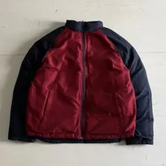 00's NIKE ダウンジャケット　リバーシブル　ネイビー/レッド　シティ