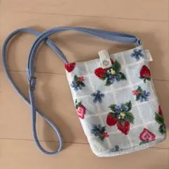 フェイラー　ストロベリーフィールドプティ　ショルダーバッグ ブルー