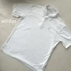 adidas ホワイト ポロシャツ メンズM ゴルフウェア メッシュ アディダス