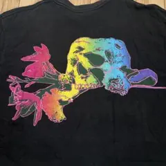Stussy スカルと花デザイン Tシャツ M