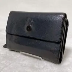 IL BISONTE イルビゾンテ　ミドルウォレット　三つ折り財布　ブラック　黒