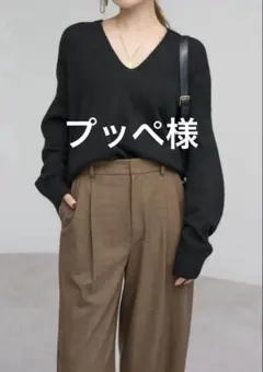【新品】BONJOUR SAGAN ／プレート付ドレープニット／ブラック
