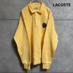90s ラコステ XXL 襟付きスウェット マスタード 黄 ポロ仕様　古着 90s ラコステ XXL 襟付きスウェット マスタード 黄 ポロ仕様 古着