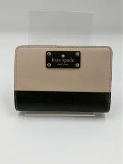 kate spade 二つ折り財布 ベージュ/ブラック