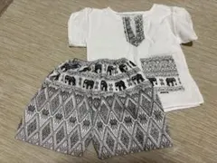 象柄カジュアルコットンセットアップ