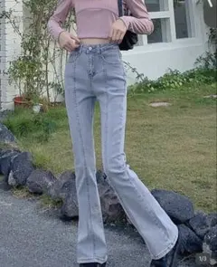 SHEIN　フレアレッグデニム
