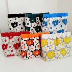 北欧　花柄　バネポーチ　6点セット　ハンドメイド　ポーチ　バネ口10㎝